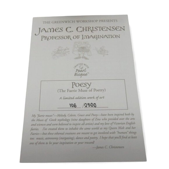 JAMES CHRISTENSEN Poesy Fairy Limited Edition 106/2500 Figurine - Picture 2 of 11